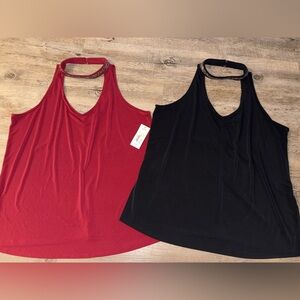BOLD elements Red and Black Halter tops XL